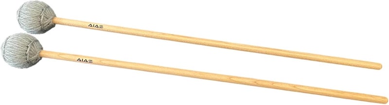 AIAS Vibraphone Mallets Grey Wrapped Heads with Maple Shafts Clear Articulation 16 Inch Pair - Image 3
